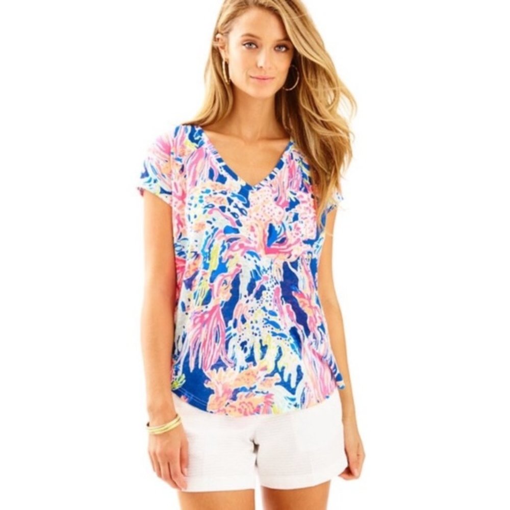Lilly Pulitzer Rollins V Neck Shirt